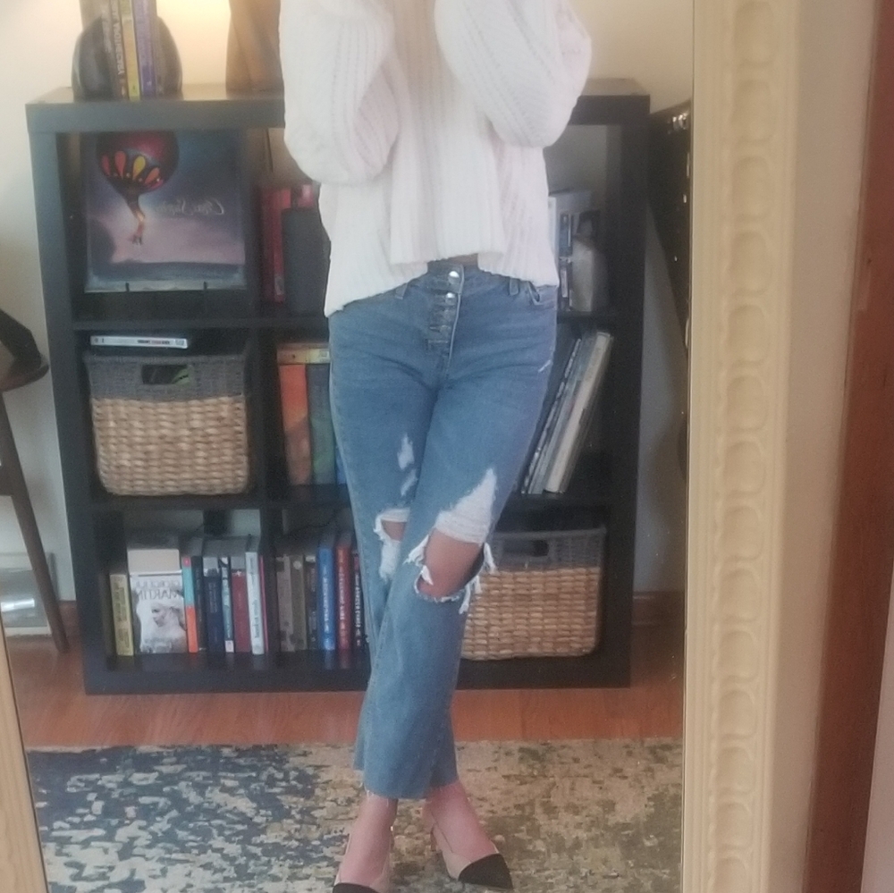 Crop destroyed jean